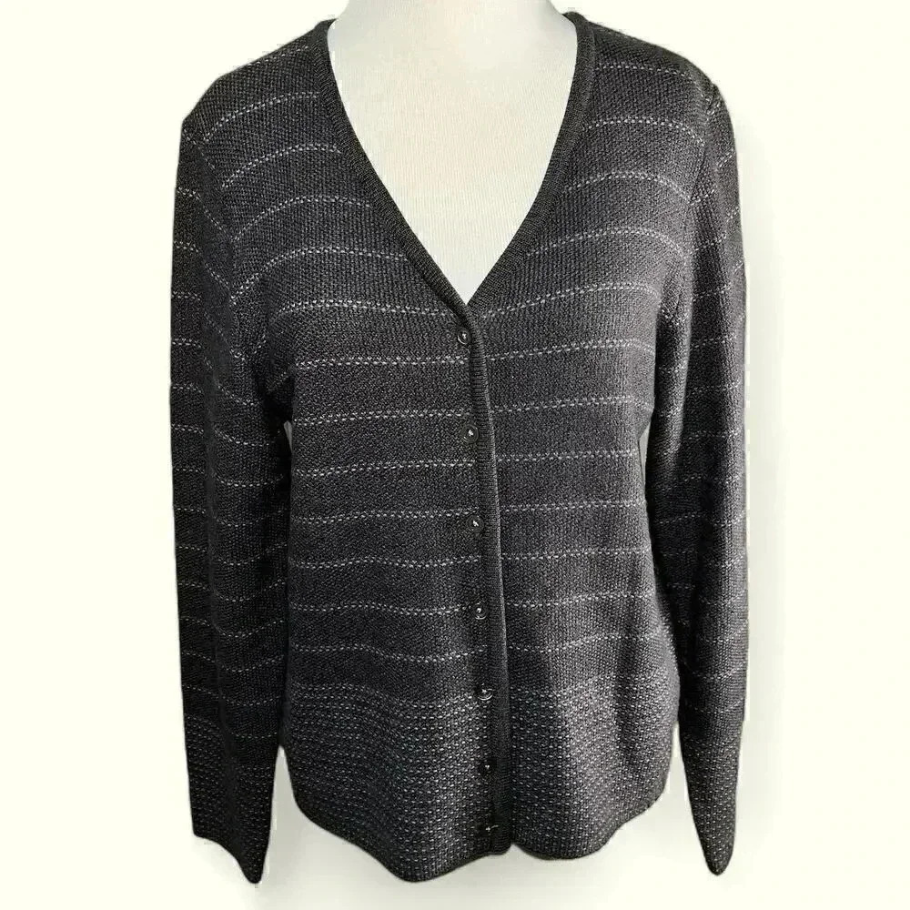 Preview International Wool and Cotton Blend Button-up Cardigan